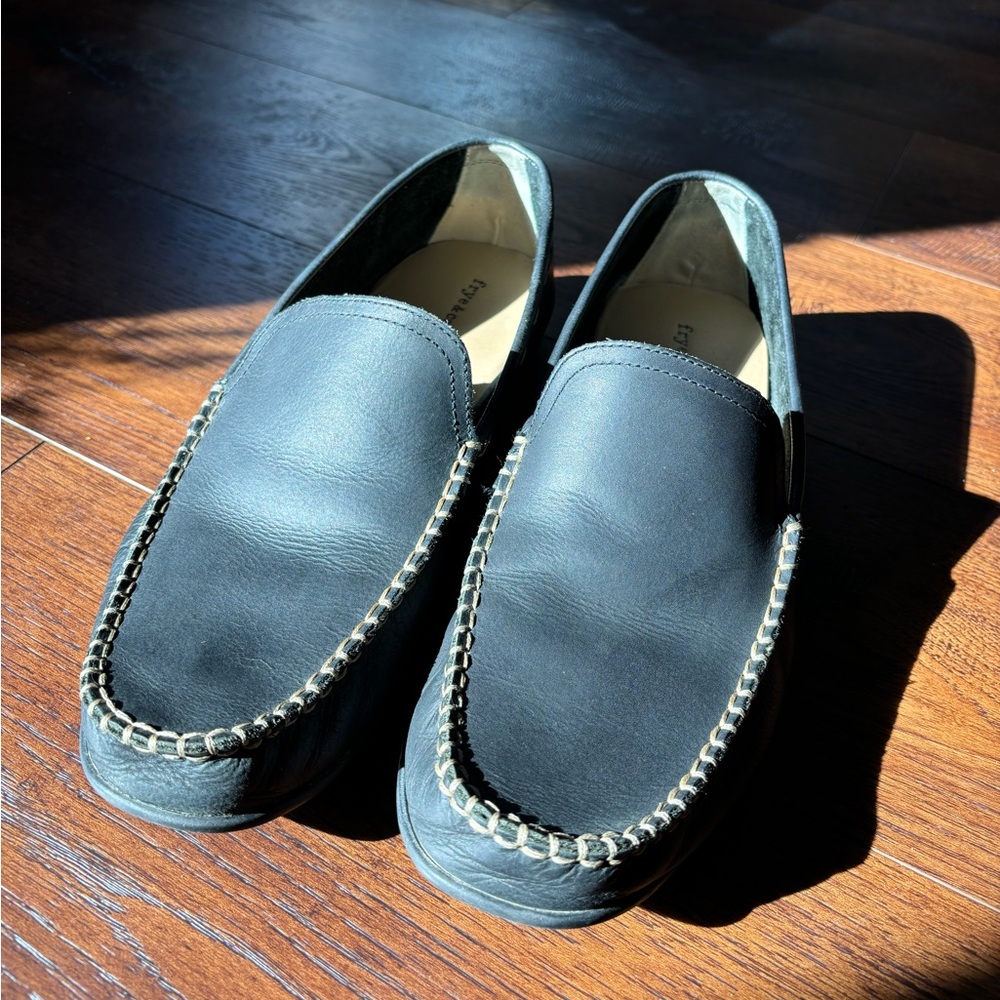 Frye & Co Men's 12 Black Leather Driving Loafers Shoes Lewis Venetian Moccasin